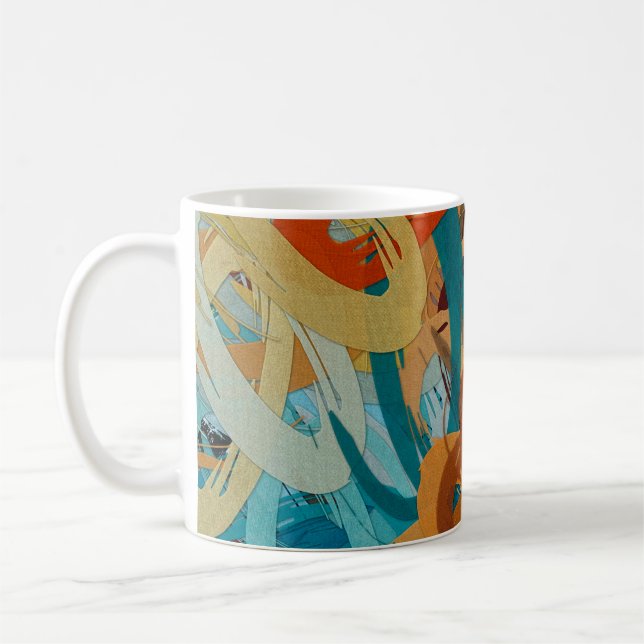 abstrakter psychedelischer Hintergrund aus dem Far Kaffeetasse (Links)