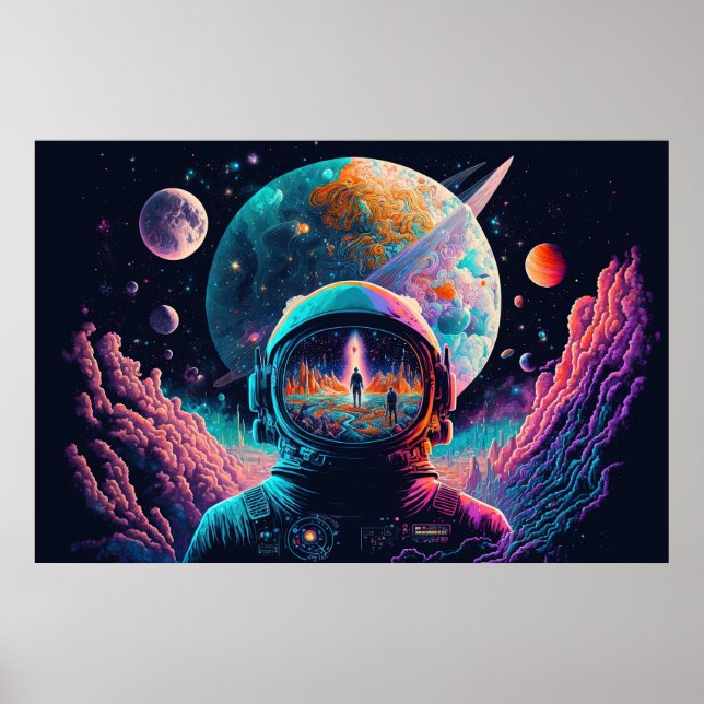 Abstrakter psychedelischer Raum Poster (Vorne)