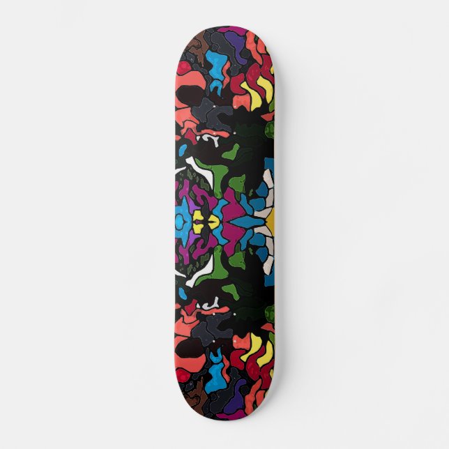 Abstrakter psychedelischer trippy Medusaentwurf Skateboard (Vorderseite)