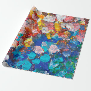 Abstrakter Punkt-Schmiere-Pinselstrich Acryl und W Geschenkpapier