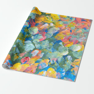 Abstrakter Punktstrich mit Pinselstrich, Acryl und Geschenkpapier