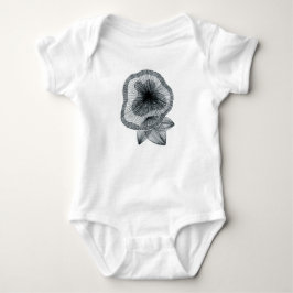 Abstrakter radialer Linienkunst-Blumen-Babyooveral Baby Strampler