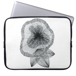 Abstrakter radialer Linienkunst-Blumen-Laptop-Schu Laptopschutzhülle