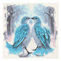 *~* Abstrakter Rahmen Love Birds AP54 Art Winter