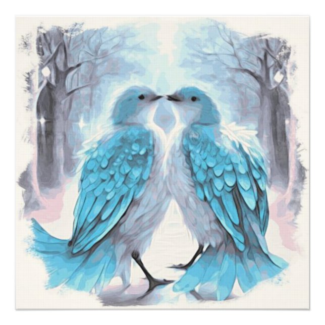 *~* Abstrakter Rahmen Love Birds AP54 Art Winter Fotodruck (Vorne)