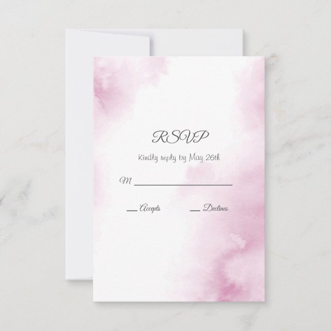 Abstrakter Rahmen mit rosa Farbe RSVP Karte (Vorderseite)