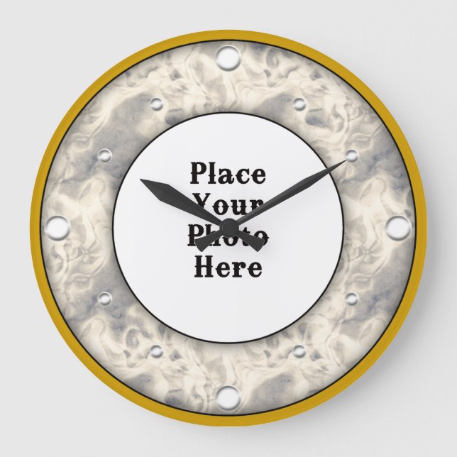 Abstrakter Rauch berahmt Ihr Foto mit der Wall-Uhr Große Wanduhr (Vorderseite)