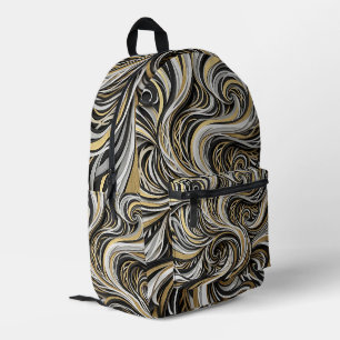 Abstrakter Rauchwirbel Gold Rucksack