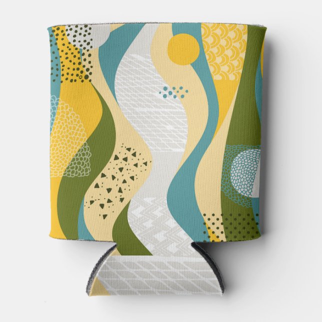 Abstrakter Raum: glatte Linienverzierungen. Dosenkühler (Vorderseite)