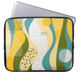 Abstrakter Raum: glatte Linienverzierungen. Laptopschutzhülle