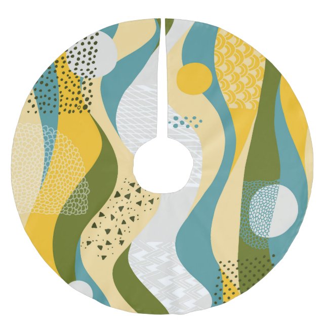 Abstrakter Raum: glatte Linienverzierungen. Polyester Weihnachtsbaumdecke (Vorderseite)