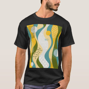 Abstrakter Raum: glatte Linienverzierungen. T-Shirt