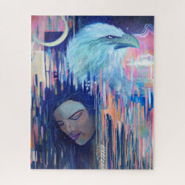 Abstrakter Realismus Eagle & Woman Portraitmalerei Puzzle