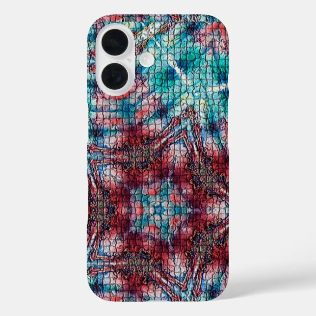 ABSTRAKTER RED BLUE MOSAIC STAR Case-Mate iPhone HÜLLE (Rückseite)