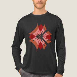 Abstrakter Red Tan Pink Diamant Pop Art Look Tri-Blend Shirt