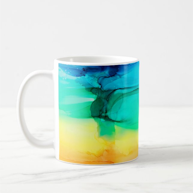 Abstrakter Regenbogen farbiger Hintergrund, Tapete Kaffeetasse (Links)
