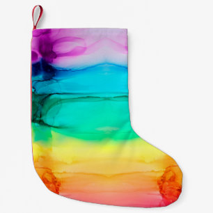 Abstrakter Regenbogen farbiger Hintergrund, Tapete Kleiner Weihnachtsstrumpf