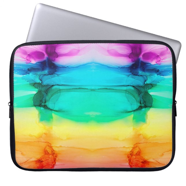 Abstrakter Regenbogen farbiger Hintergrund, Tapete Laptopschutzhülle (Vorderseite)