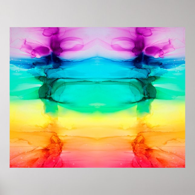 Abstrakter Regenbogen farbiger Hintergrund, Tapete Poster (Vorne)