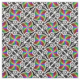 Abstrakter Regenbogen-geometrisches Muster Stoff