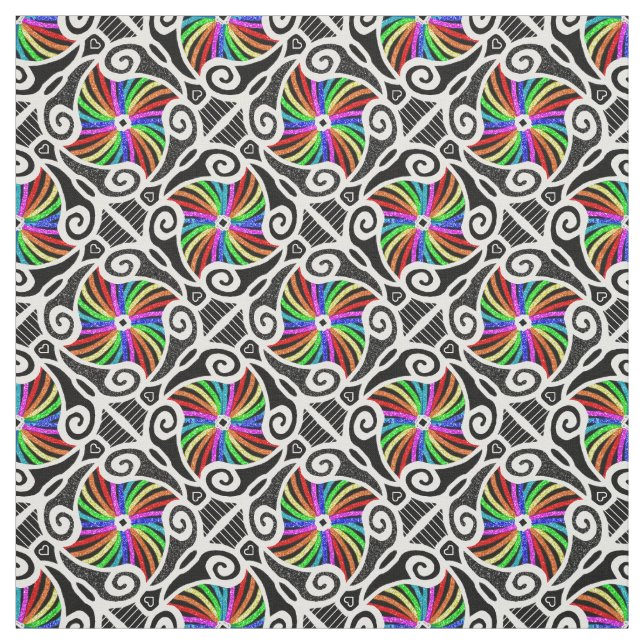 Abstrakter Regenbogen-geometrisches Muster Stoff (Muster)