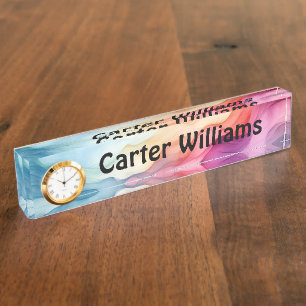 Abstrakter Regenbogen mit Namen Namensplakette