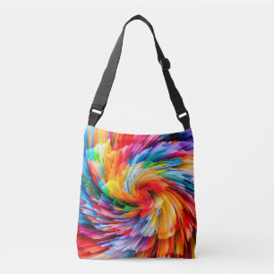 Abstrakter Regenbogen-Moderner Wirbel Tragetaschen Mit Langen Trägern