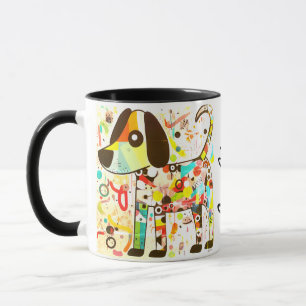 Abstrakter Regenbogen-Pop-Art-Hund - Whimsical Geo Tasse