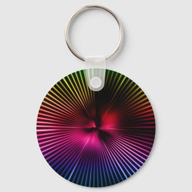 Abstrakter Regenbogen-Radial-Ausbruch Schlüsselanhänger (Vorderseite)