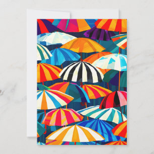 Abstrakter Regenbogen Strand Umbrella Ankündigung