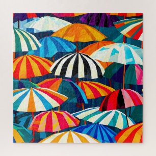 Abstrakter Regenbogen Strand Umbrella Puzzle