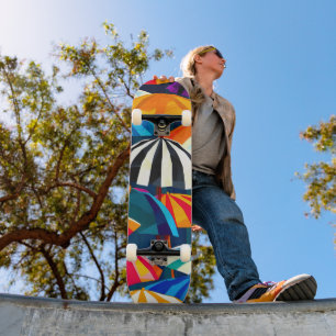 Abstrakter Regenbogen Strand Umbrella Skateboard