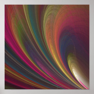 Abstrakter Regenbogen Swirl Canvas Print Poster