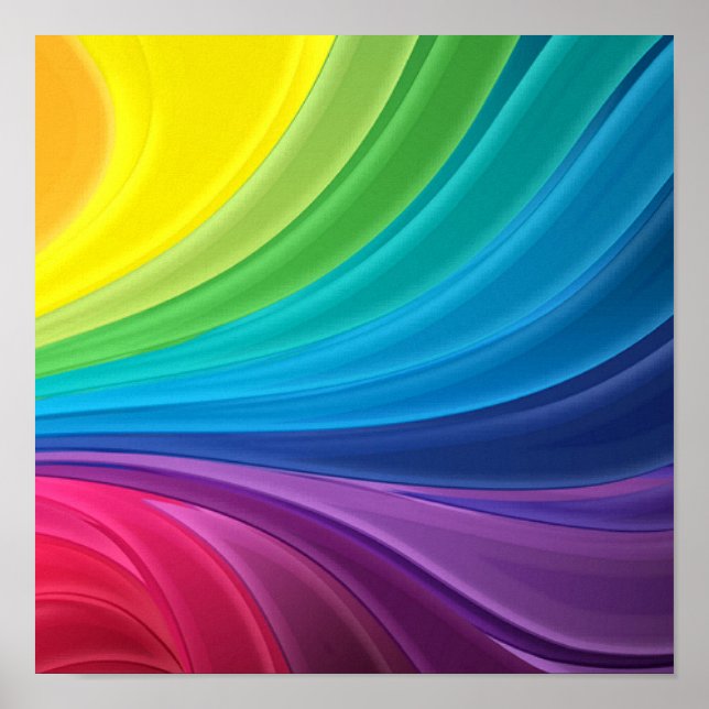 Abstrakter Regenbogen Swirl Canvas Print Poster (Vorne)