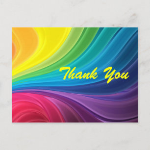 Abstrakter Regenbogen Swirl Danke Postcard Postkarte