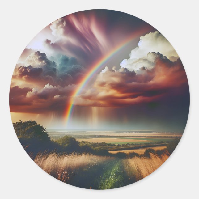 Abstrakter Regenbogenaufkleber 🌈 ✨ Runder Aufkleber (Vorderseite)