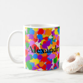 Abstrakter Regenbogenfarbstoff Spritzer Kaffeetasse