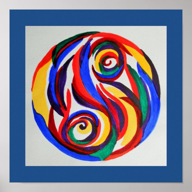 Abstrakter Regenbogenjang Poster (Vorne)