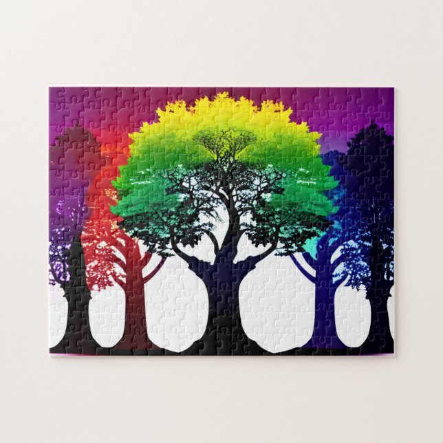 Abstrakter Regenbogenwall Puzzle (Horizontal)