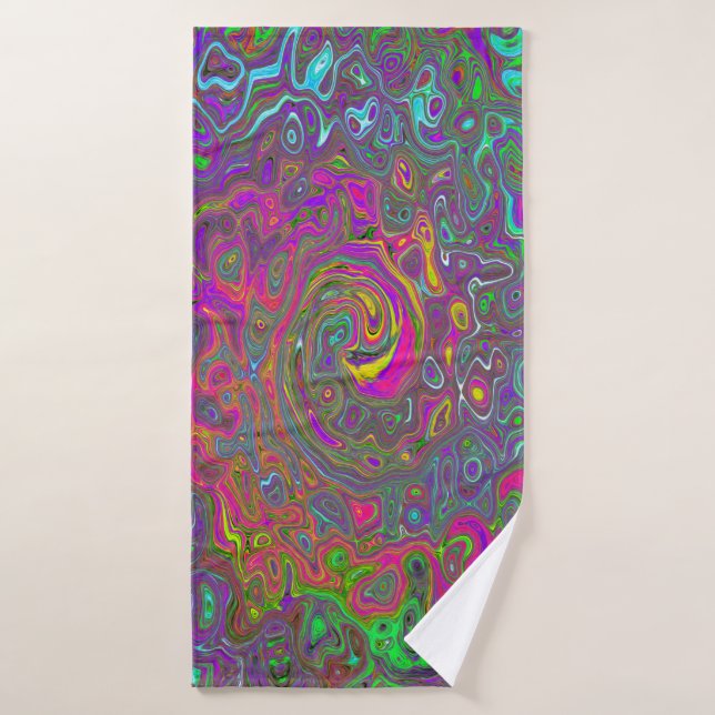 Abstrakter Retro-Flüssig-Swirl, schlaff Badehandtuch (Badehandtuch)