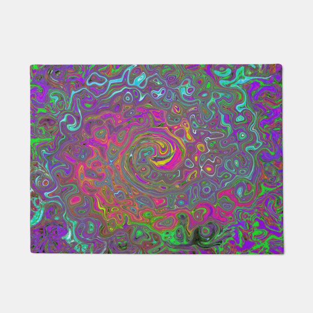 Abstrakter Retro-Flüssig-Swirl, schlaff Fußmatte (Vorderseite)
