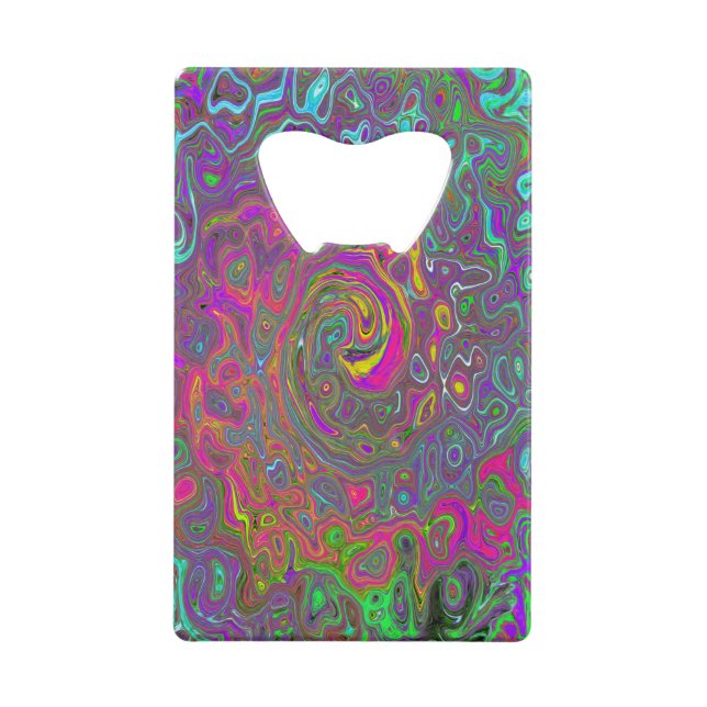 Abstrakter Retro-Flüssig-Swirl, schlaff Geldbeutel Flaschenöffner (Vorderseite)