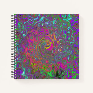 Abstrakter Retro-Flüssig-Swirl, schlaff Notizbuch
