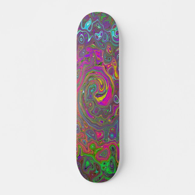 Abstrakter Retro-Flüssig-Swirl, schlaff Skateboard (Vorne)