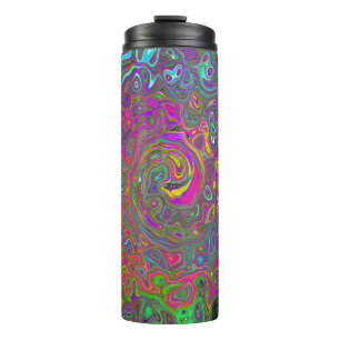 Abstrakter Retro-Flüssig-Swirl, schlaff Thermosbecher