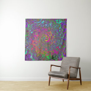 Abstrakter Retro-Flüssig-Swirl, schlaff Wandteppich