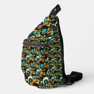 Abstrakter Retro-Funk Crossbody Bag