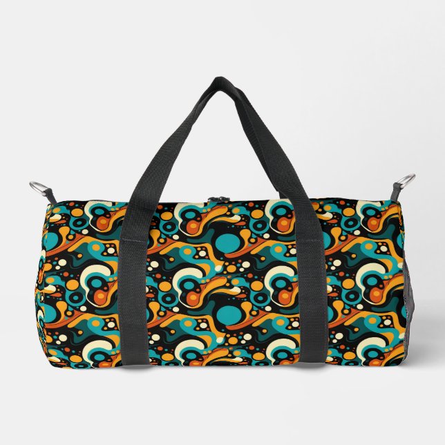 Abstrakter Retro-Funk Duffle Bag (Vorderseite)