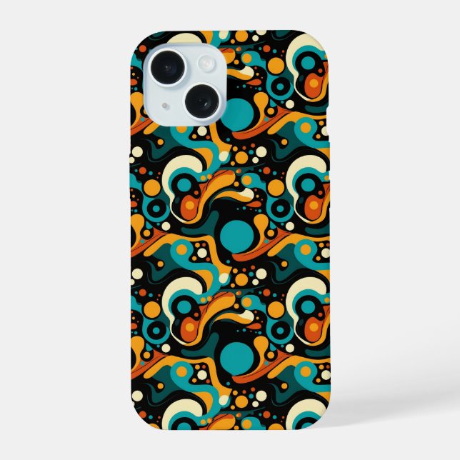 Abstrakter Retro-Funk iPhone 15 Hülle (Rückseite)
