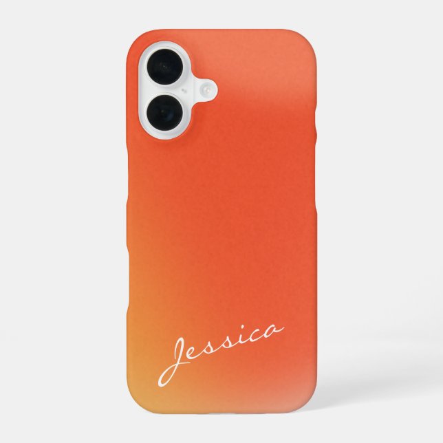 Abstrakter Retro-Gradient Orange Personalisierter  iPhone 16 Hülle (Rückseite)